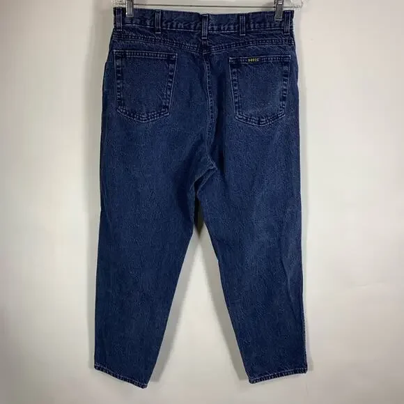 Vintage High Waist Mom Jeans Dark Wash 32" Waist - Picture 3 of 8